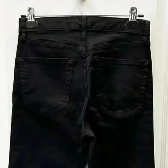 Topshop Skinny Jeans Jamie High Rise Ankle Crop Moto Side Stripe Black Size 26 - Picture 8 of 16